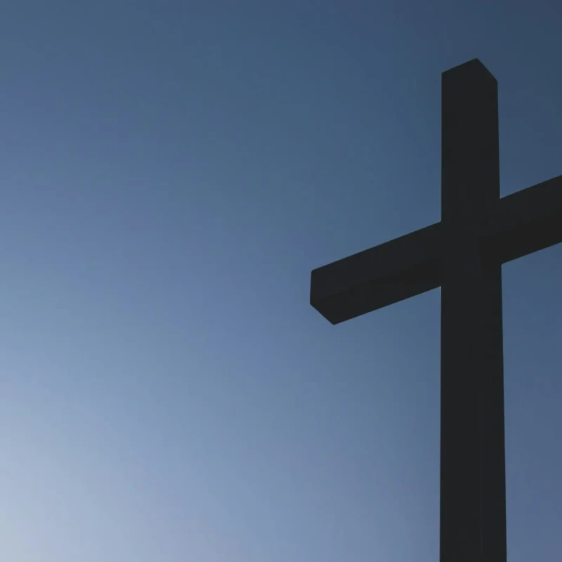 Cross against a blue sky